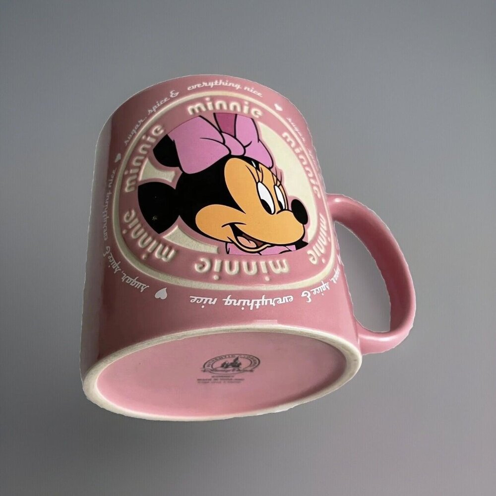 Minnie Mouse Pink Mug Walt Disney Parks Sugar Spice Everything Nice Thailand Cup